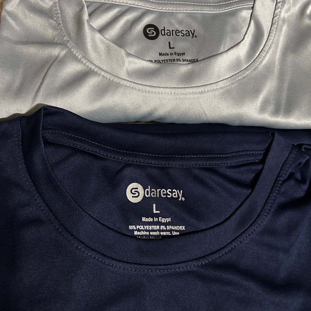 Daresay Long Sleeve Tees - Silver and Navy